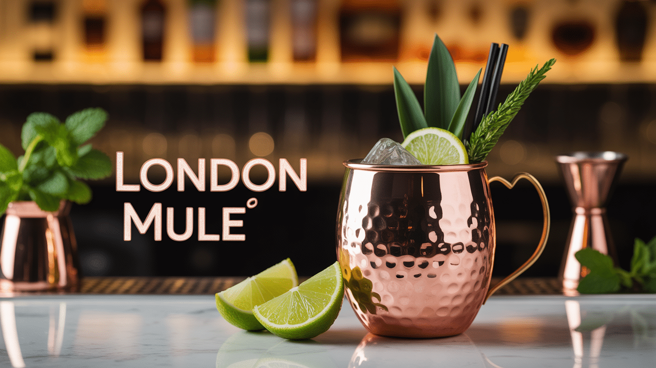 Cocktail London Mule garni citron vert
