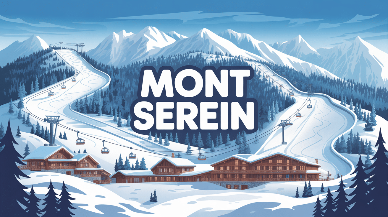 Mont Serein ski station with snowy slopes and chalets