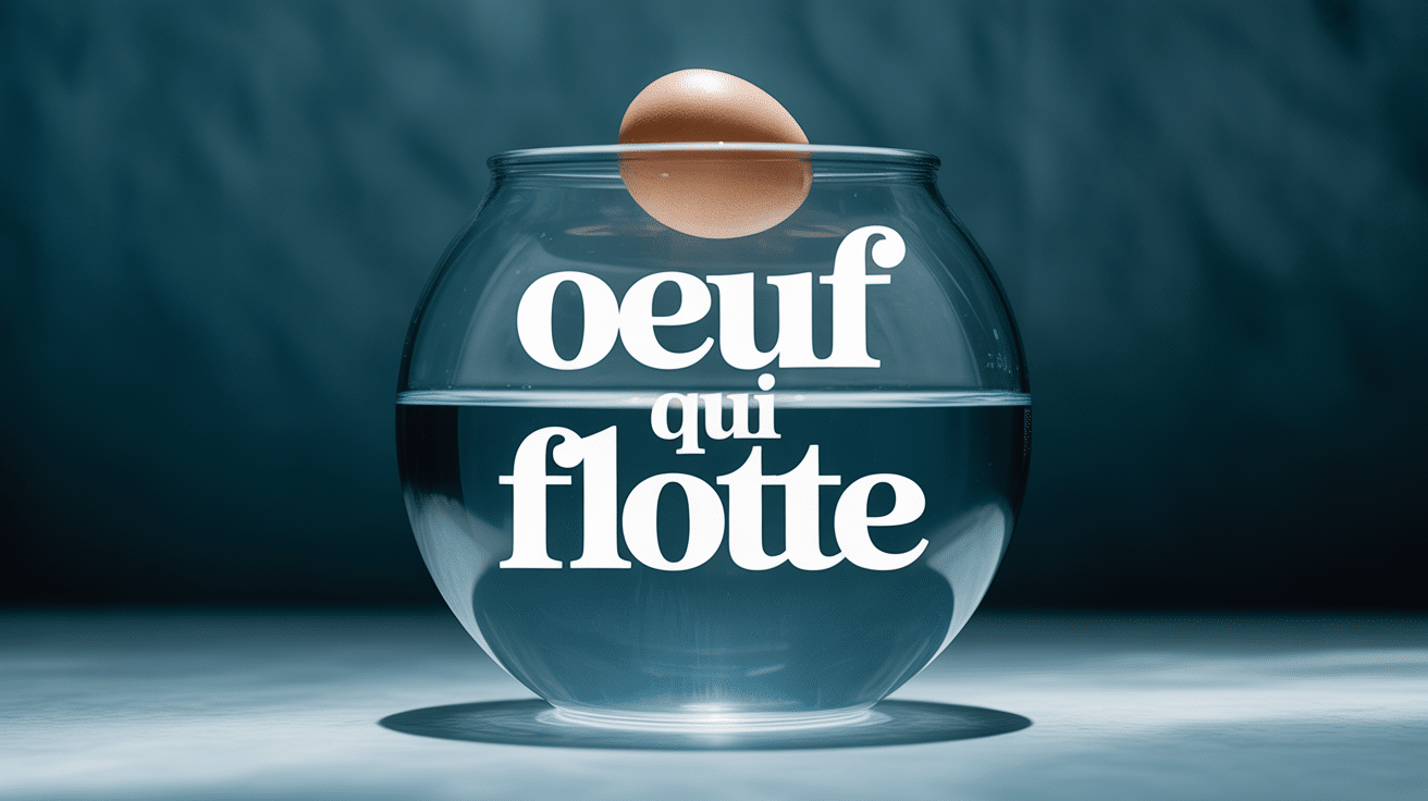 Oeuf qui flotte dans un bol d'eau