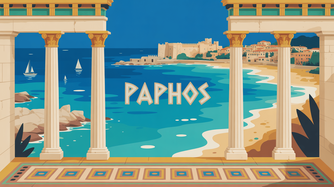 Paphos cité antique méditerranéenne avec colonnes et mosaïques