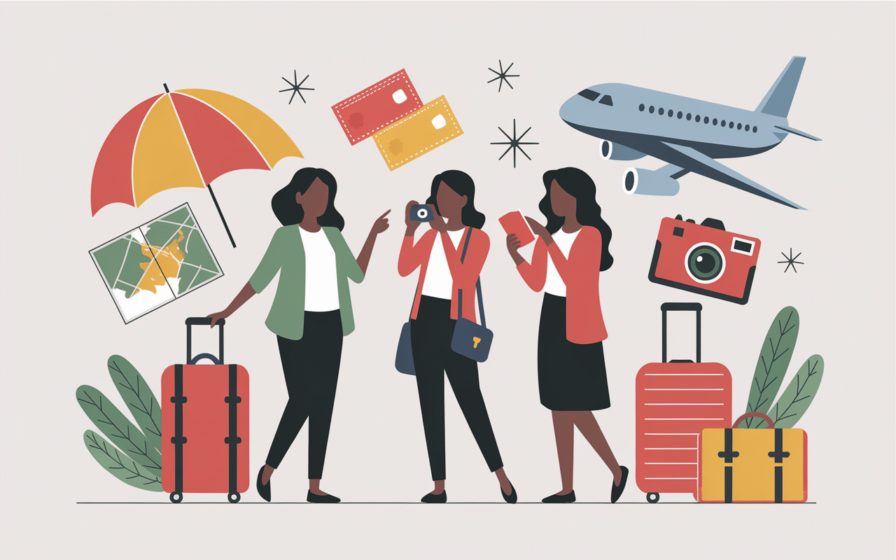 Moment de complicité entre copines de voyage