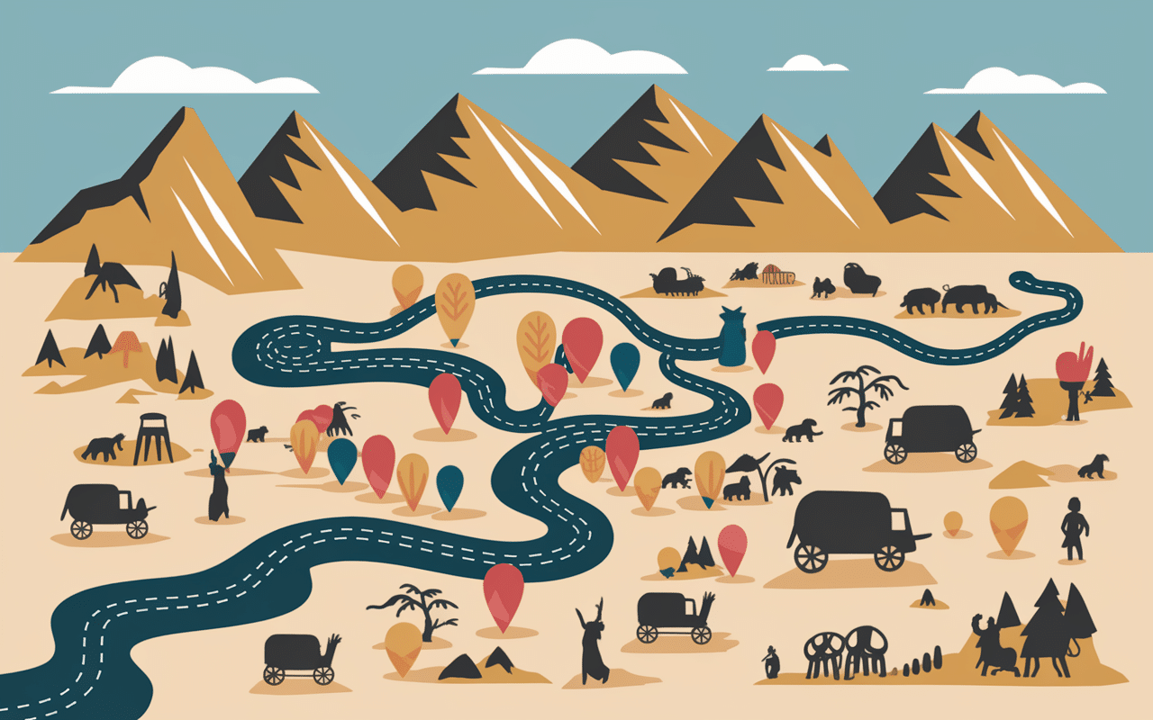 Carte stylisée Al Khalis Irak, routes commerciales points clés