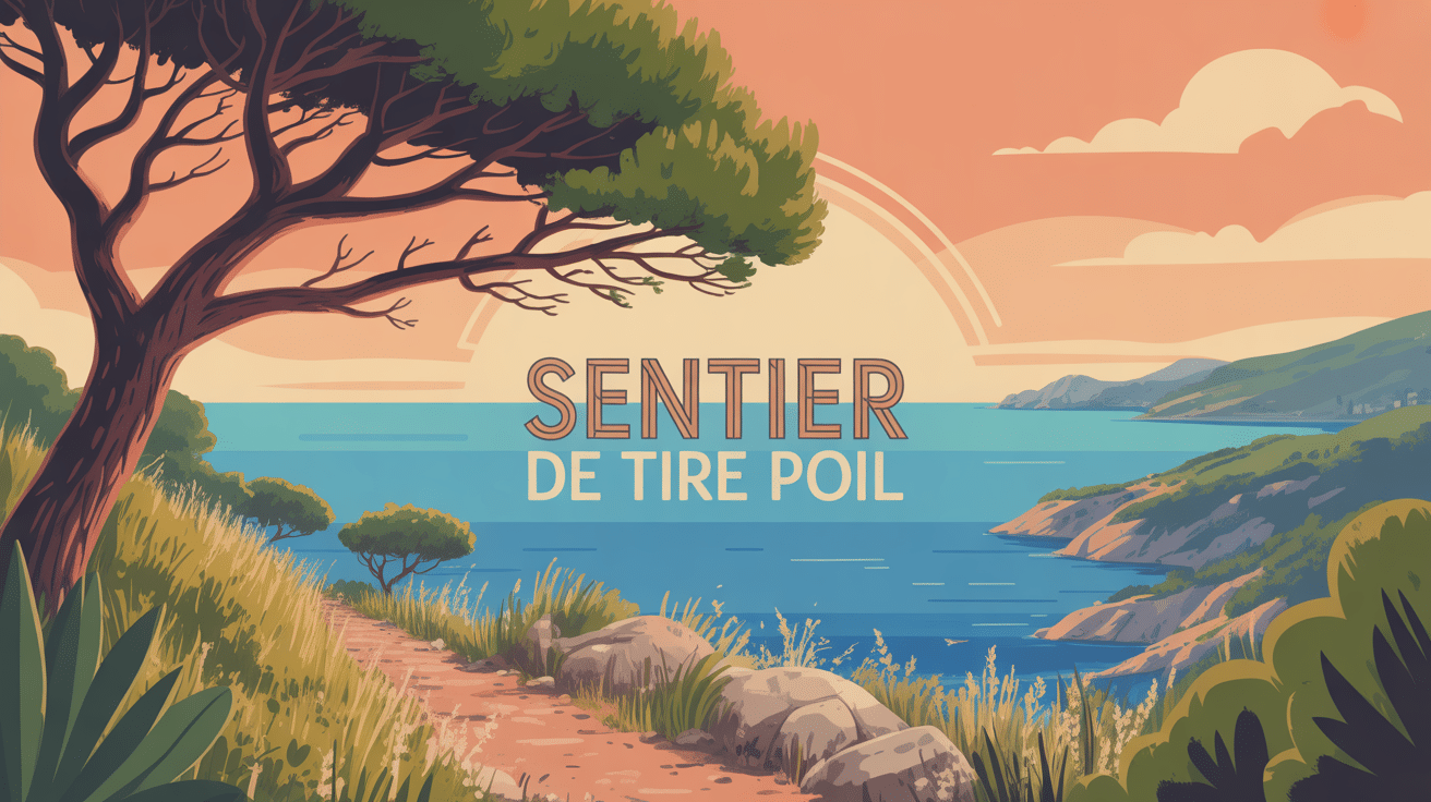 arbre sentier de tire poil pin centenaire au bord de la mer