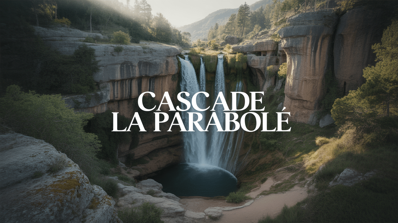 Vue panoramique cascade la parabole chute d'eau arc bassin