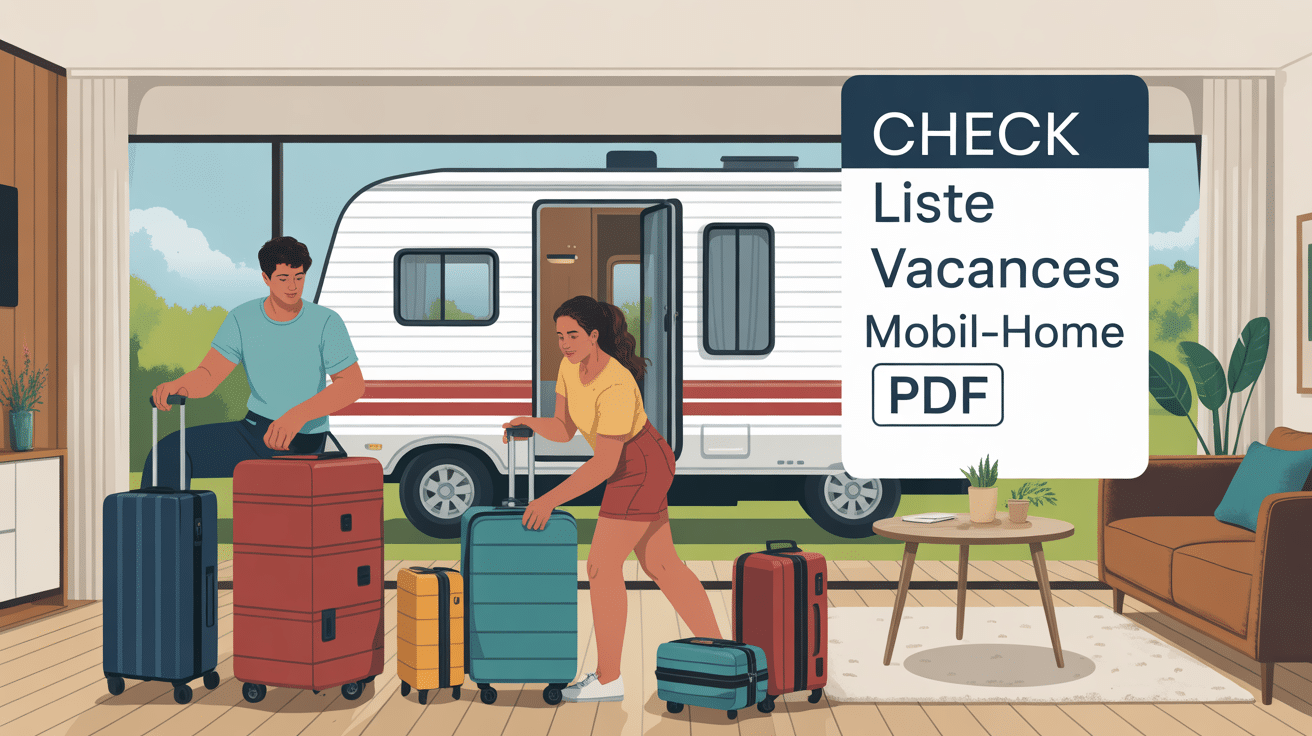 Famille utilisant check liste vacances mobil-home PDF