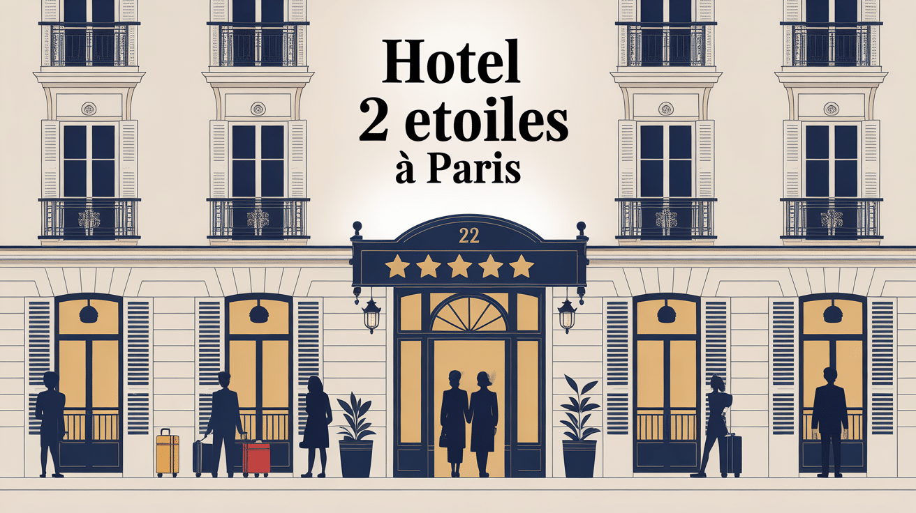 facade hotel 2 etoiles paris illustration accueil