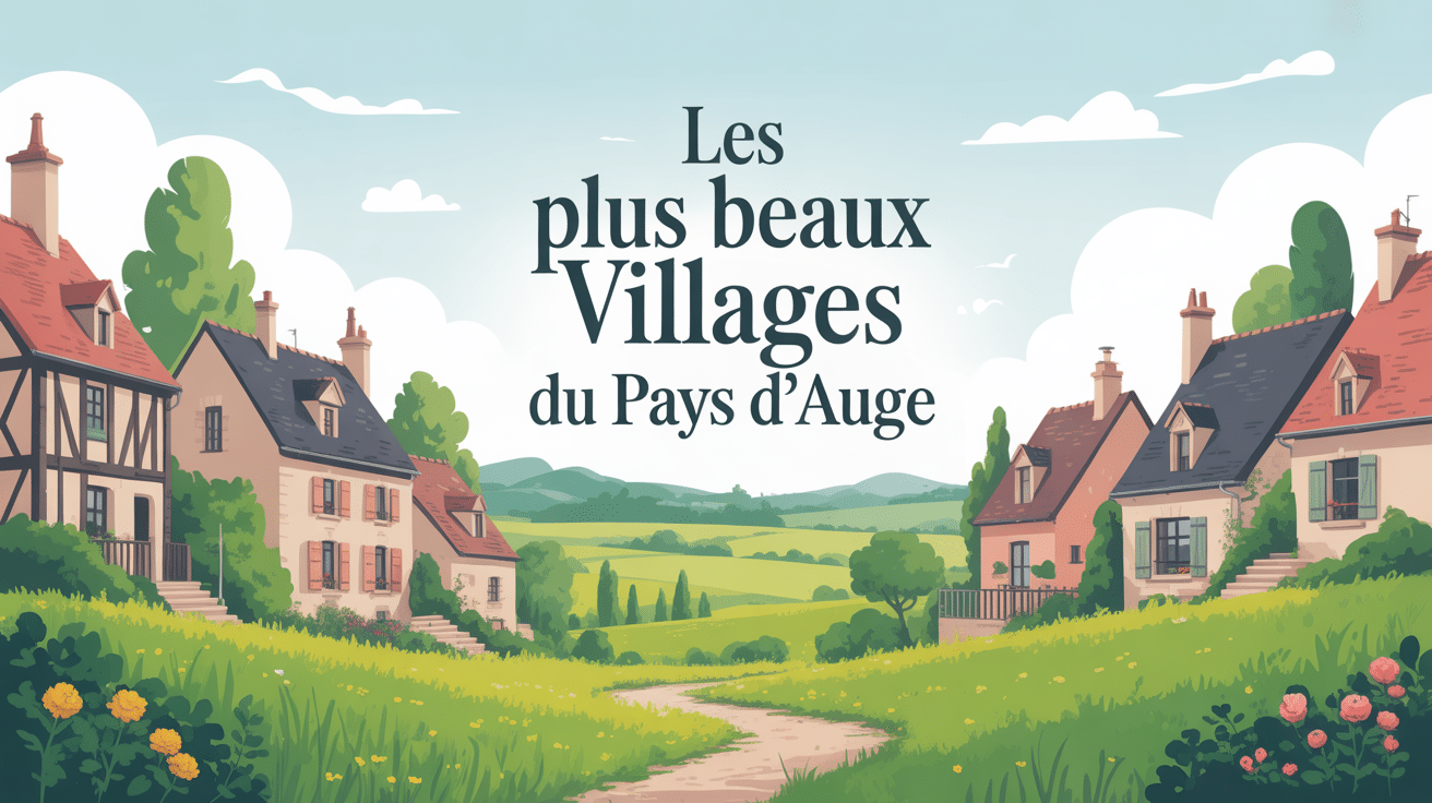 Vue panoramique des plus beaux villages du Pays d'Auge avec maisons à colombages