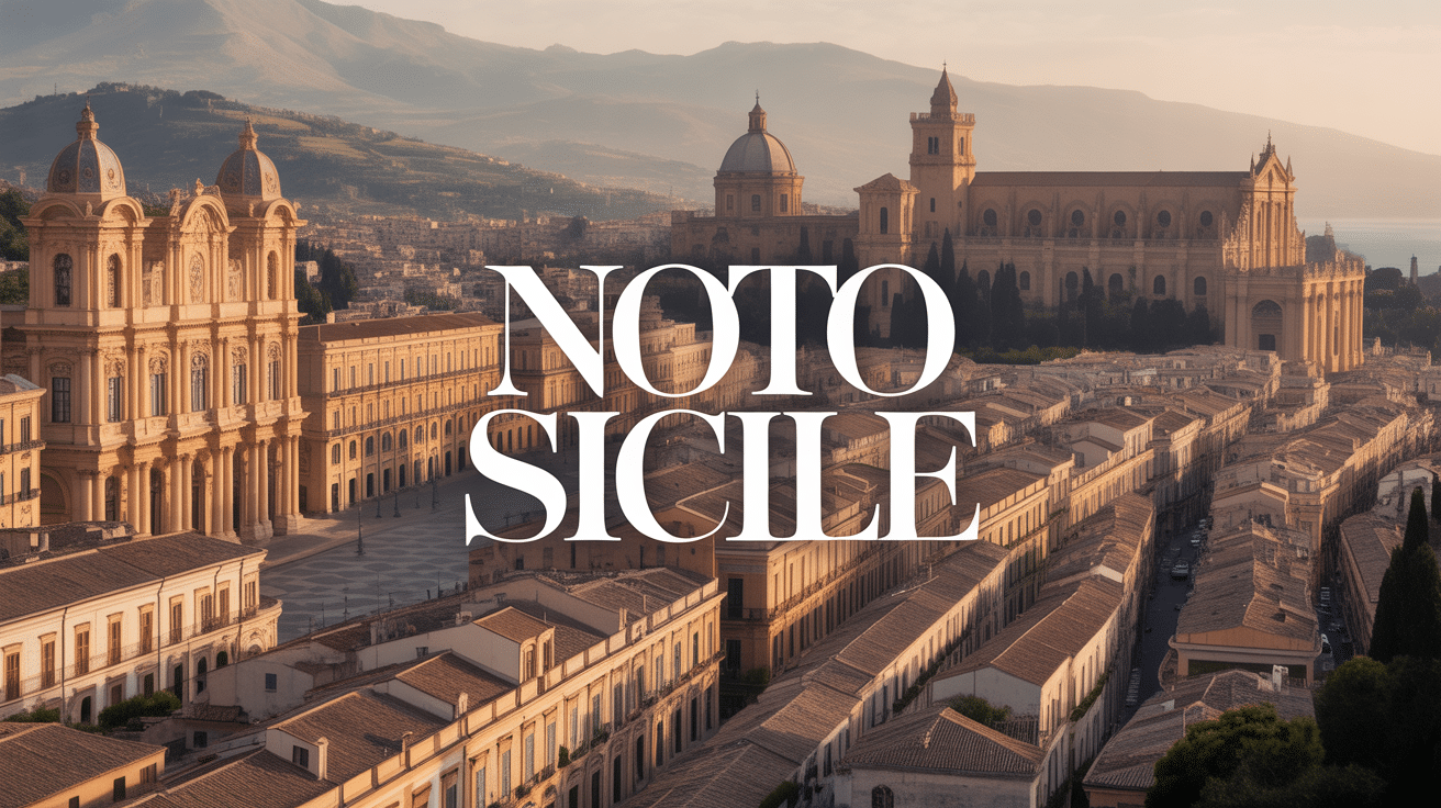 Vue panoramique de Noto Sicile et cathédrale baroque