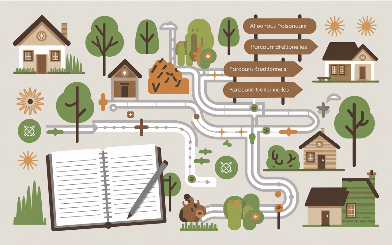 Carte itinéraire route des artisans avec ateliers