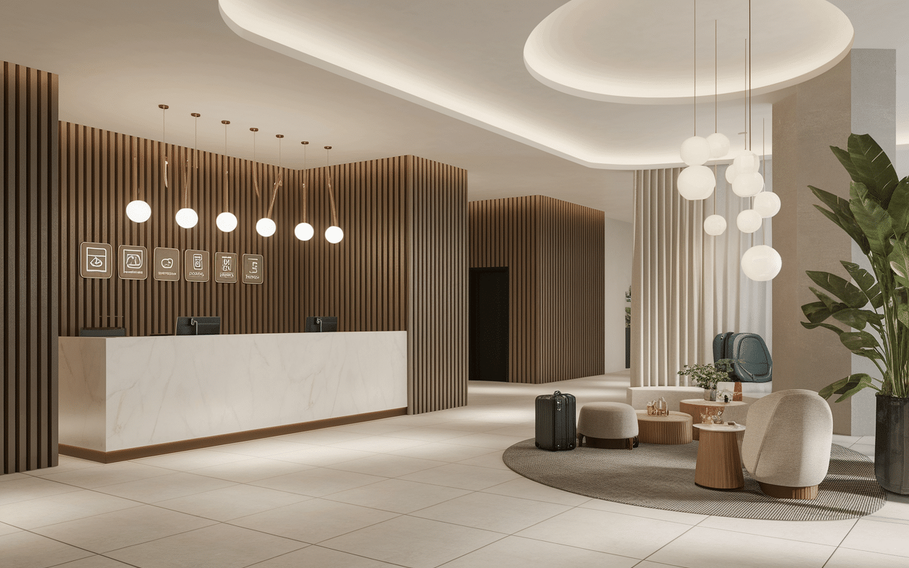 Hall accueil services hotel autoroute Dijon moderne