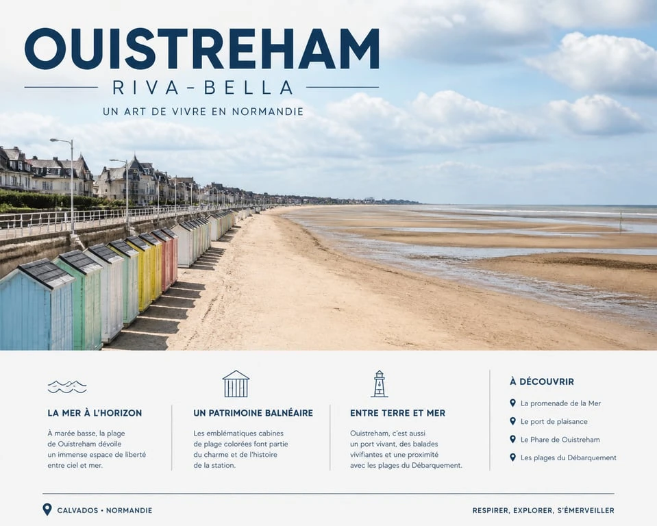 Plage de Ouistreham, une des plus belles plages près de Caen sur la Côte de Nacre.