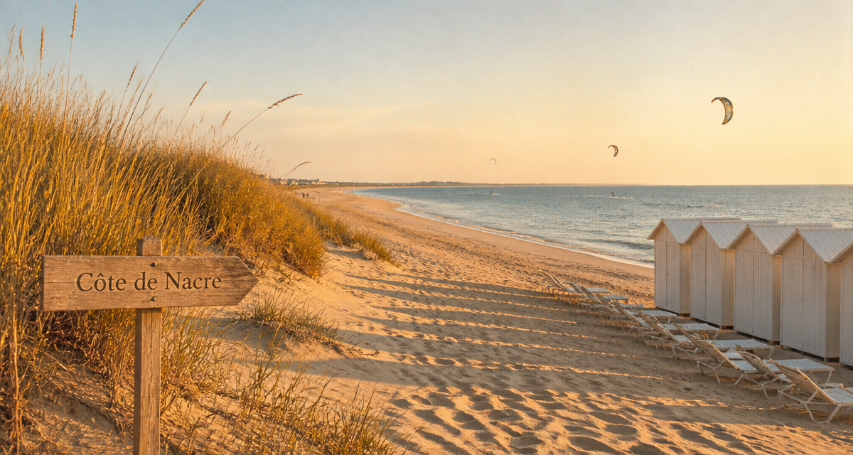plage caen sable doré et cabines