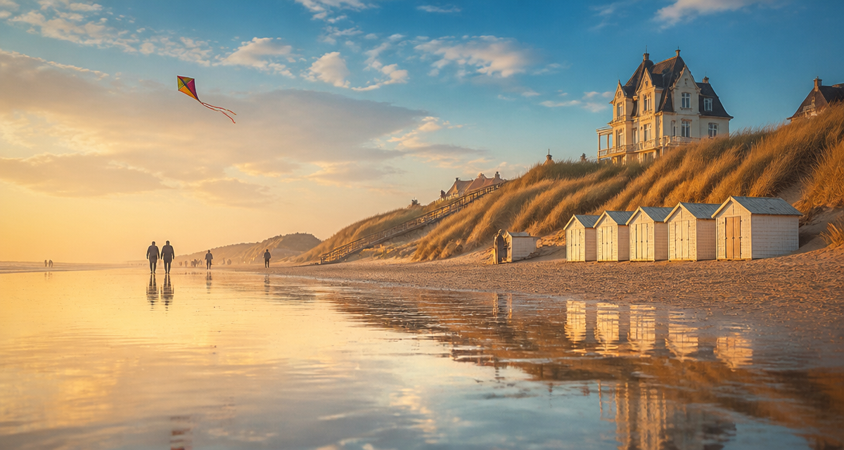 plage du nord marée basse dunes cabines