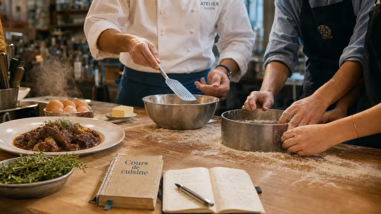 Cours de cuisine Dijon : atelier, masterclass ou chef à domicile