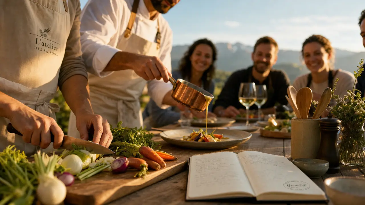 Cours de cuisine Grenoble : chef et petit groupe, dégustation