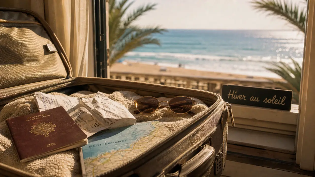 Destination soleil pas cher en hiver : valise, billets et mer
