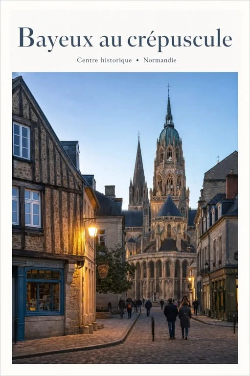 Visiter Bayeux : vue du centre historique et de la cathédrale Notre-Dame
