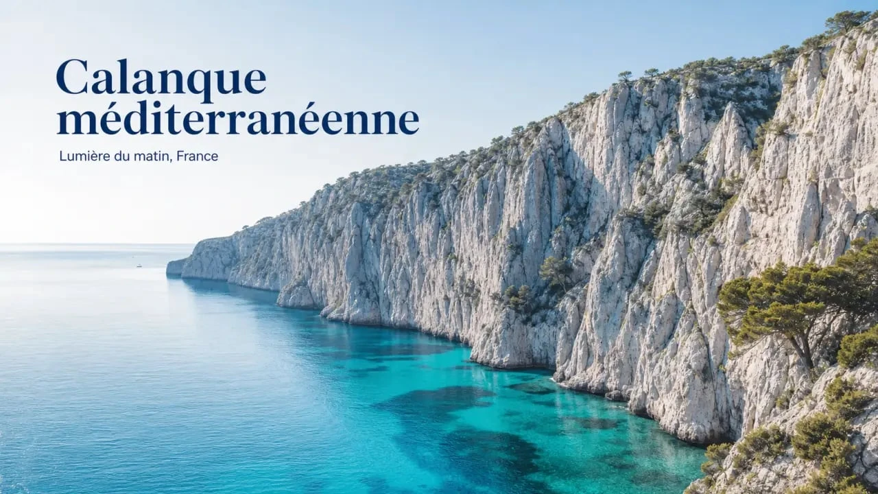 Endroit paradisiaque France : calanque aux falaises blanches et eau turquoise