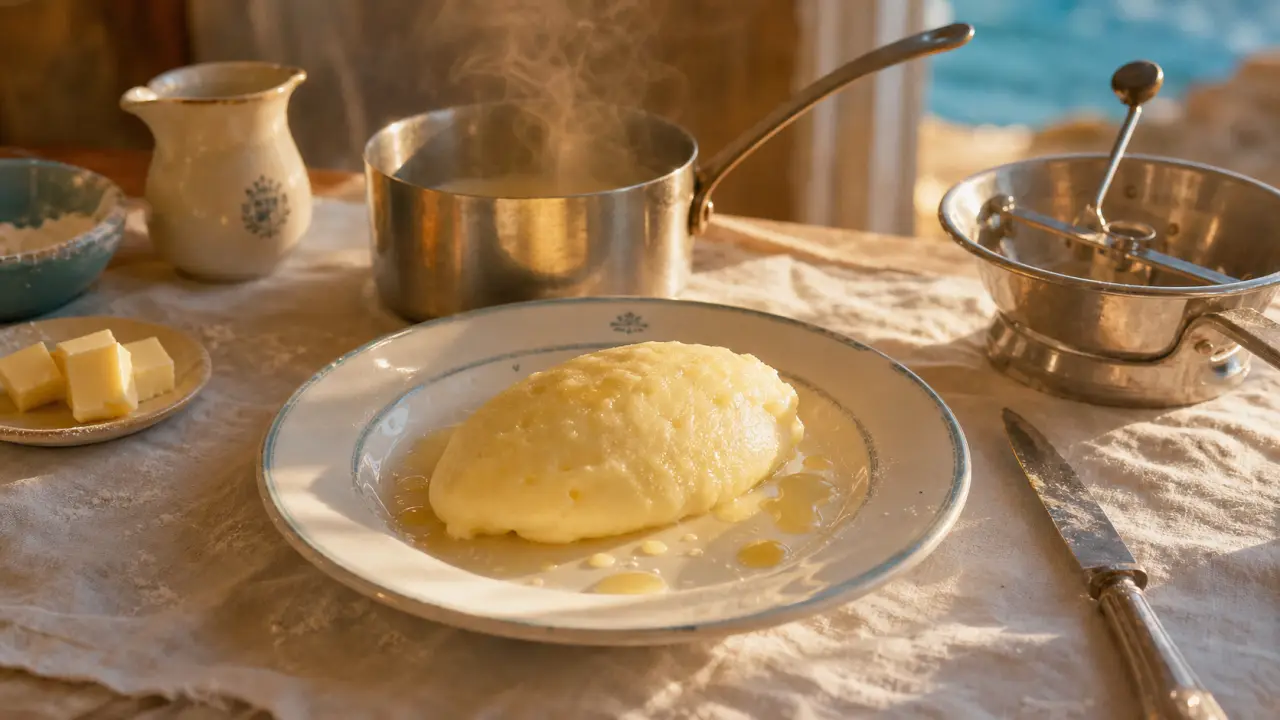 Purée Robuchon, recette gastronomique de grand chef : quenelle brillante