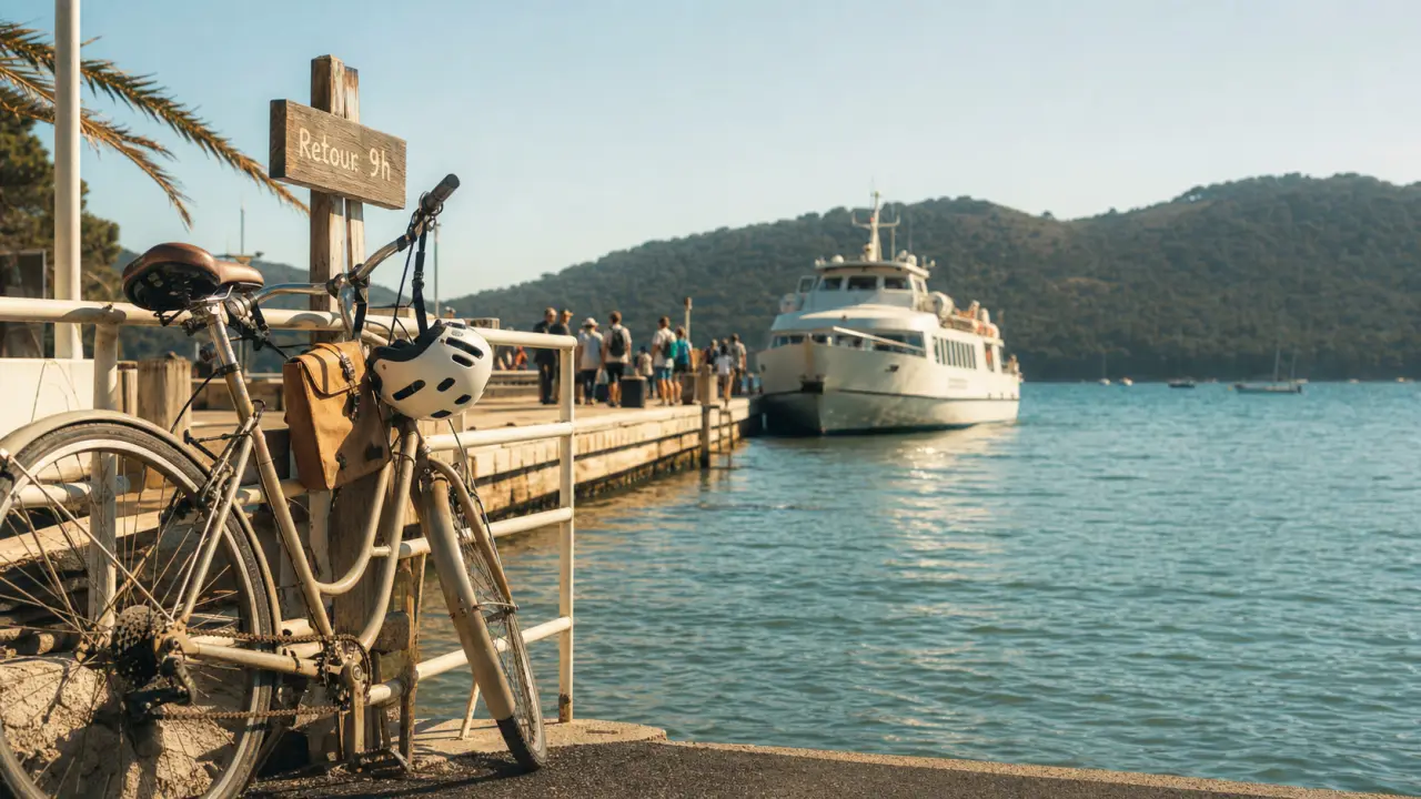Quoi faire a porquerolles : vélo au port de Porquerolles
