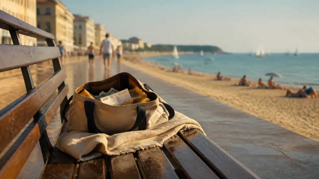 Destination balnéaire : plage et promenade côtière, sable et mer pour vacances budget ou camping