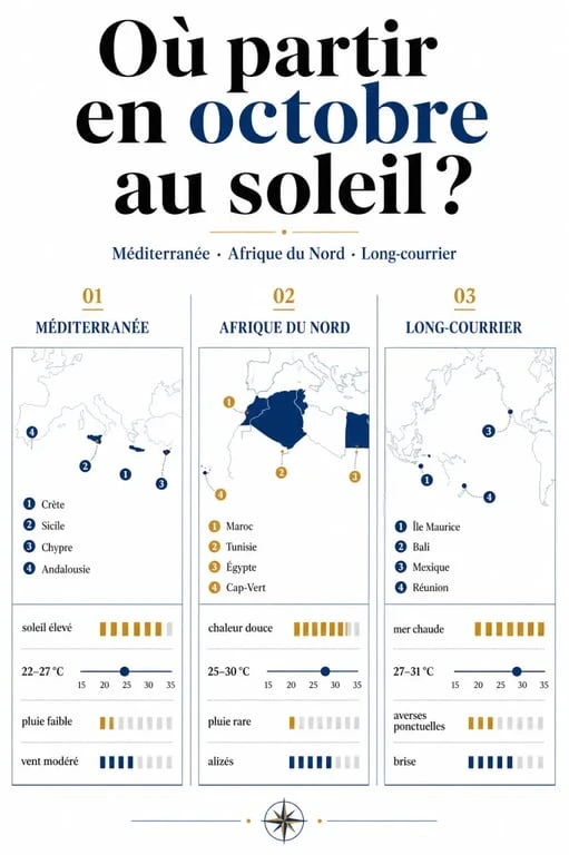 Où partir en octobre au soleil : sélection visuelle des meilleures destinations