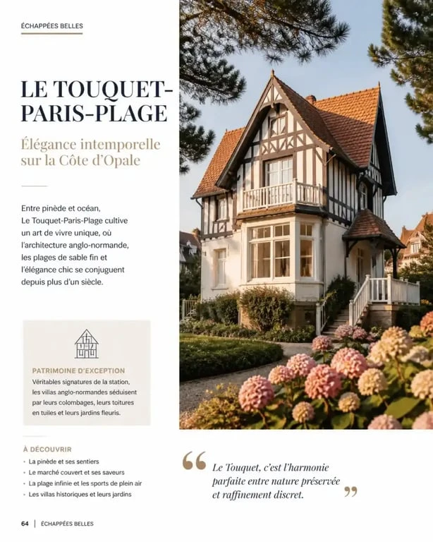 Architecture anglo-normande typique des villas du Touquet-Paris-Plage