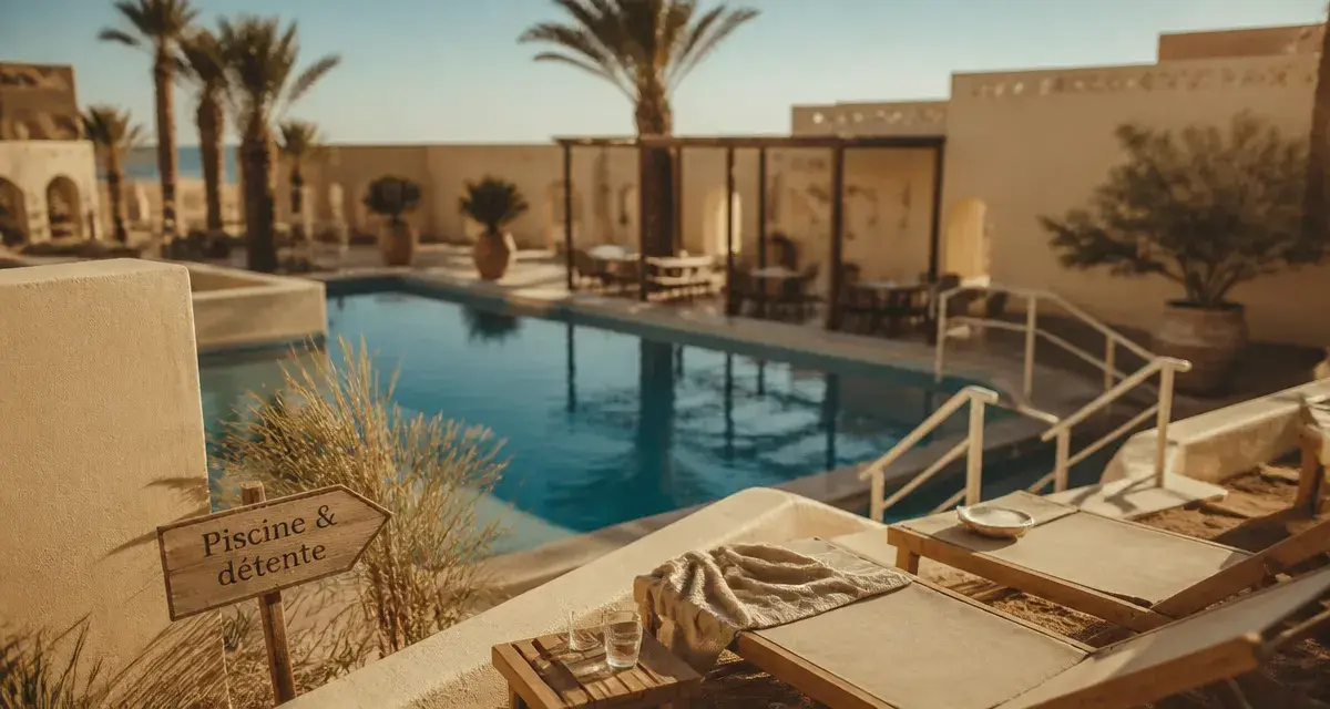 Hotel piscine : transats et piscine d’hôtel