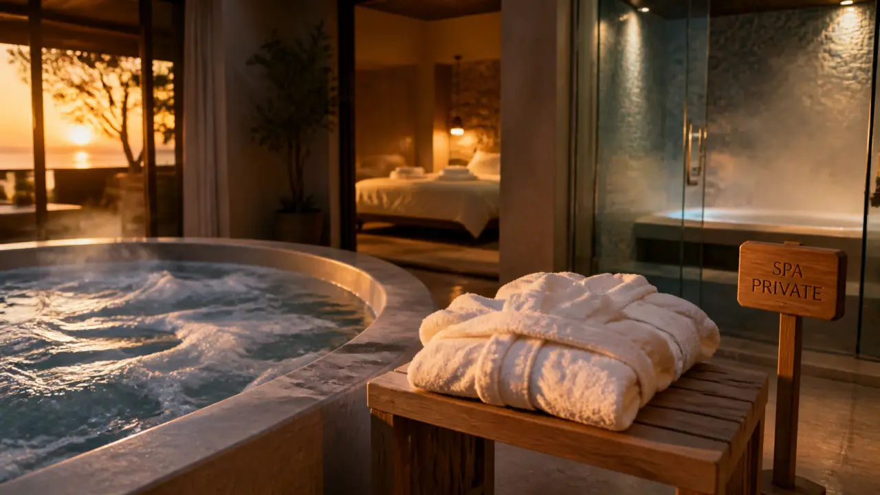 Spa private : jacuzzi fumant, sauna et hammam en intimité