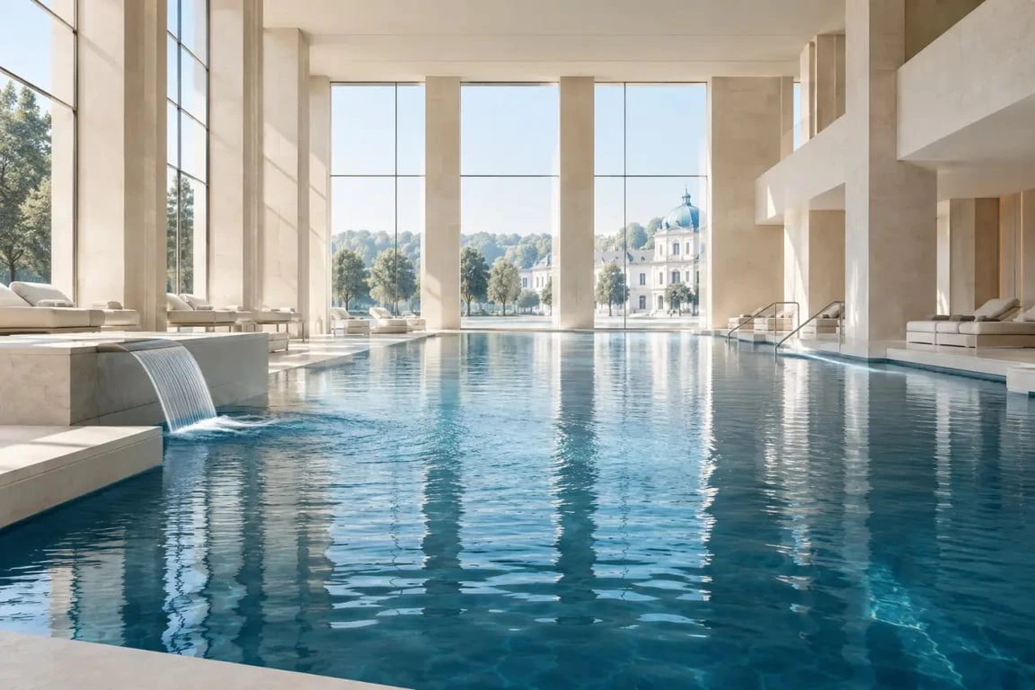Spa à Vichy en France avec bassin thermal intérieur et espace de détente