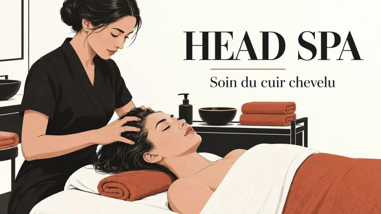 Institut Corpo massage bien-être head spa, illustration d’un soin relaxant du cuir chevelu