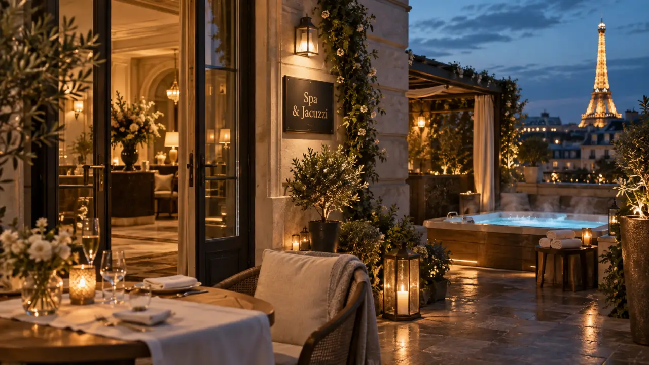 hôtel phileas lazare & spa paris opéra : terrasse avec jacuzzi