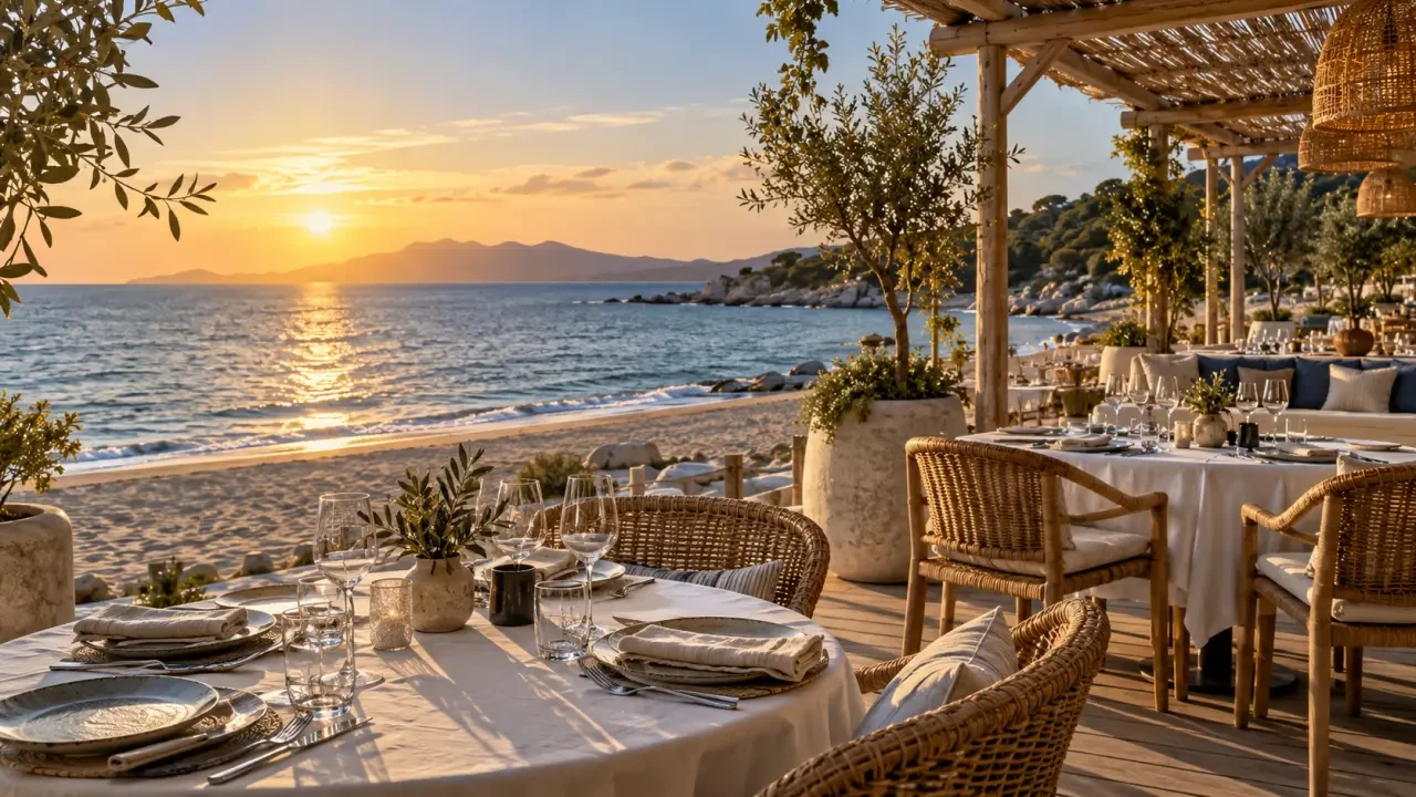 Restaurant La Paillote de l’Hôtel Marinca & Spa face au golfe du Valinco à Olmeto Plage
