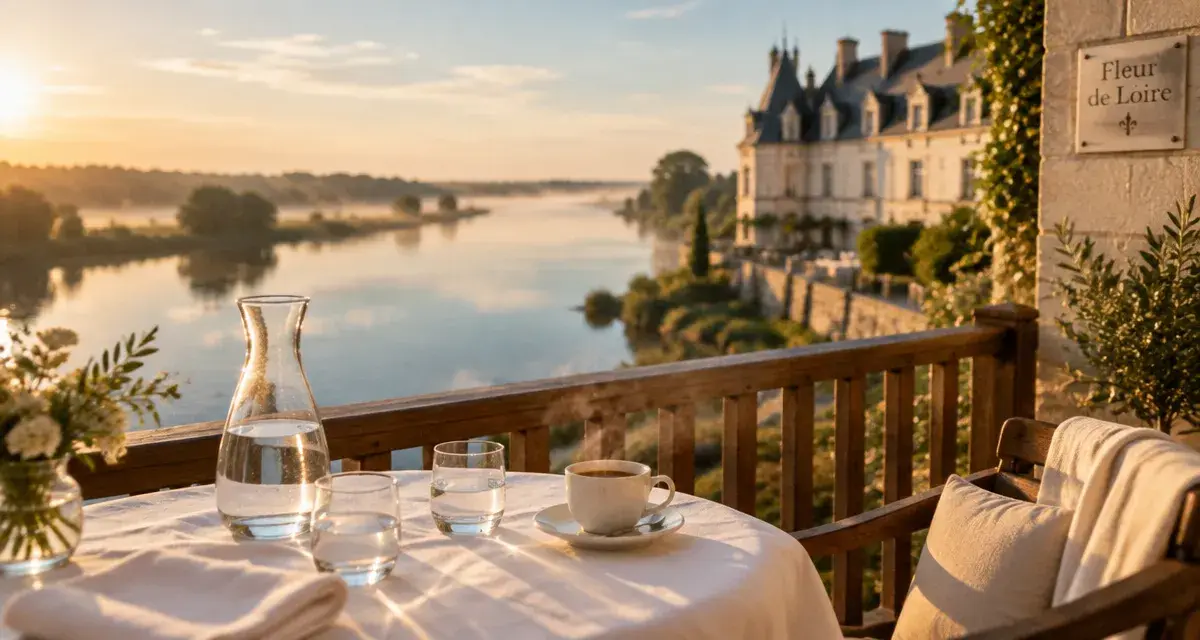 Fleur de Loire hôtel spa & restaurants à Blois, Loire et terrasse au golden hour