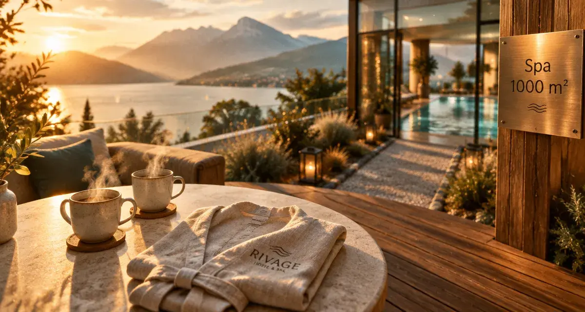 Rivage hôtel & spa Annecy, vue sur le spa 1000 m² au bord du lac